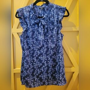 Banana Republic Floral Navy Women's Top